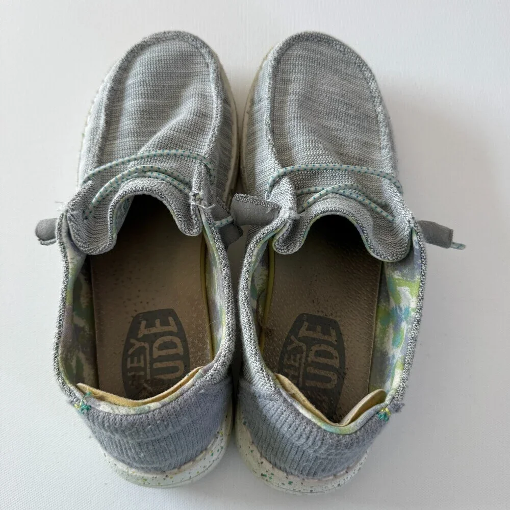 Heydude Wendy Stretch Pearl River Gray Casual Shoes, Women's Size 7, Slip-On